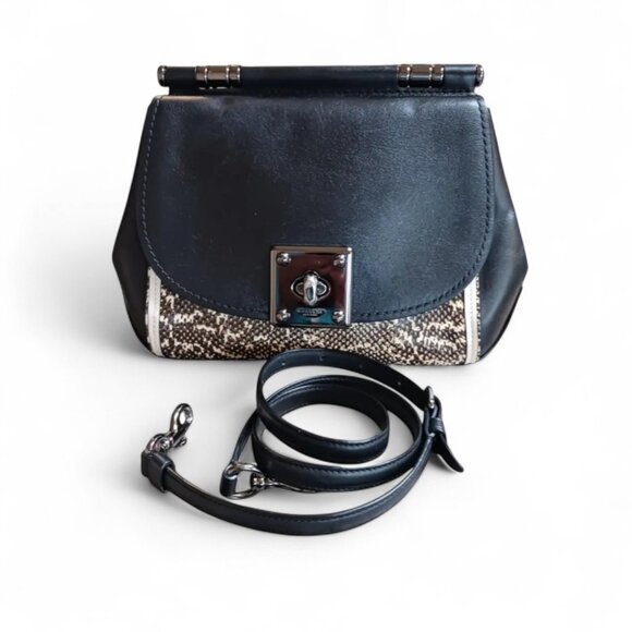 Coach Drifter Top Handle  – Reptile Embossed Leather, Crossbody Strap, Gunmetal - Picture 3 of 15